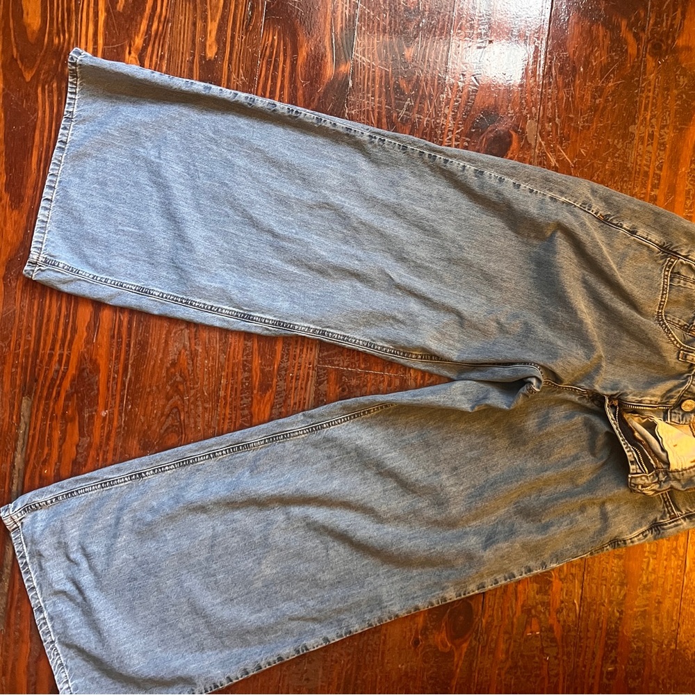 Frame Le Wide Leg Jeans 29 Happy Indigo High Rise Straight Leg Denim - Picture 8 of 10